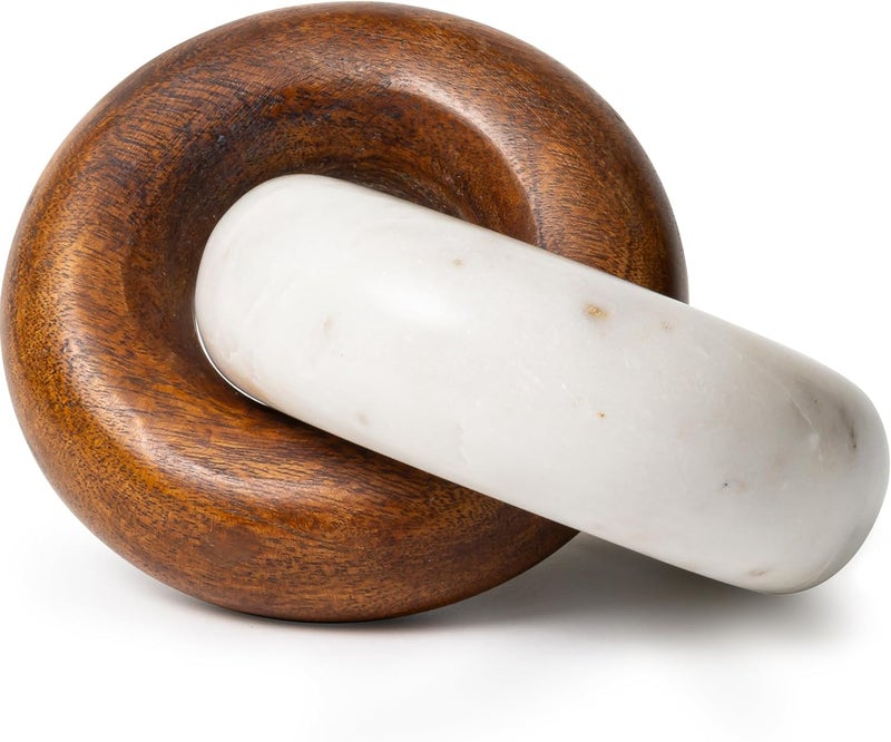 Cork & Mill Marble and Wood Knot Decor - Decorative Object for Shelves, Bookcase, Console, Mantel or Side Table - Entryway Decor Item - Coffee Table Centerpiece for Living Room - Handcrafted Accent - Image 1